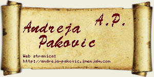 Andreja Paković vizit kartica